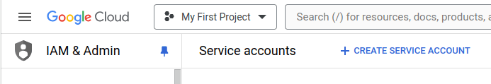 Create service account