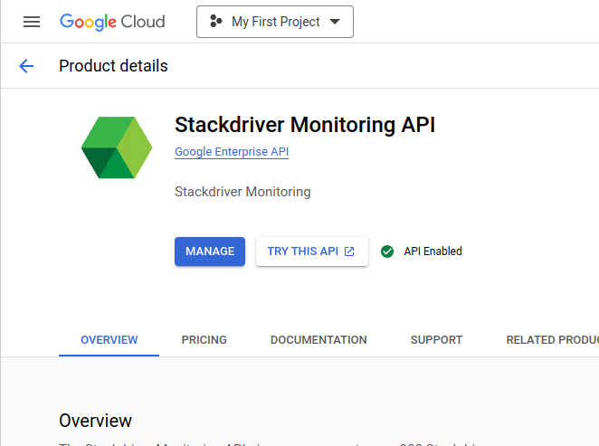 GCP Stackdriver API enabled